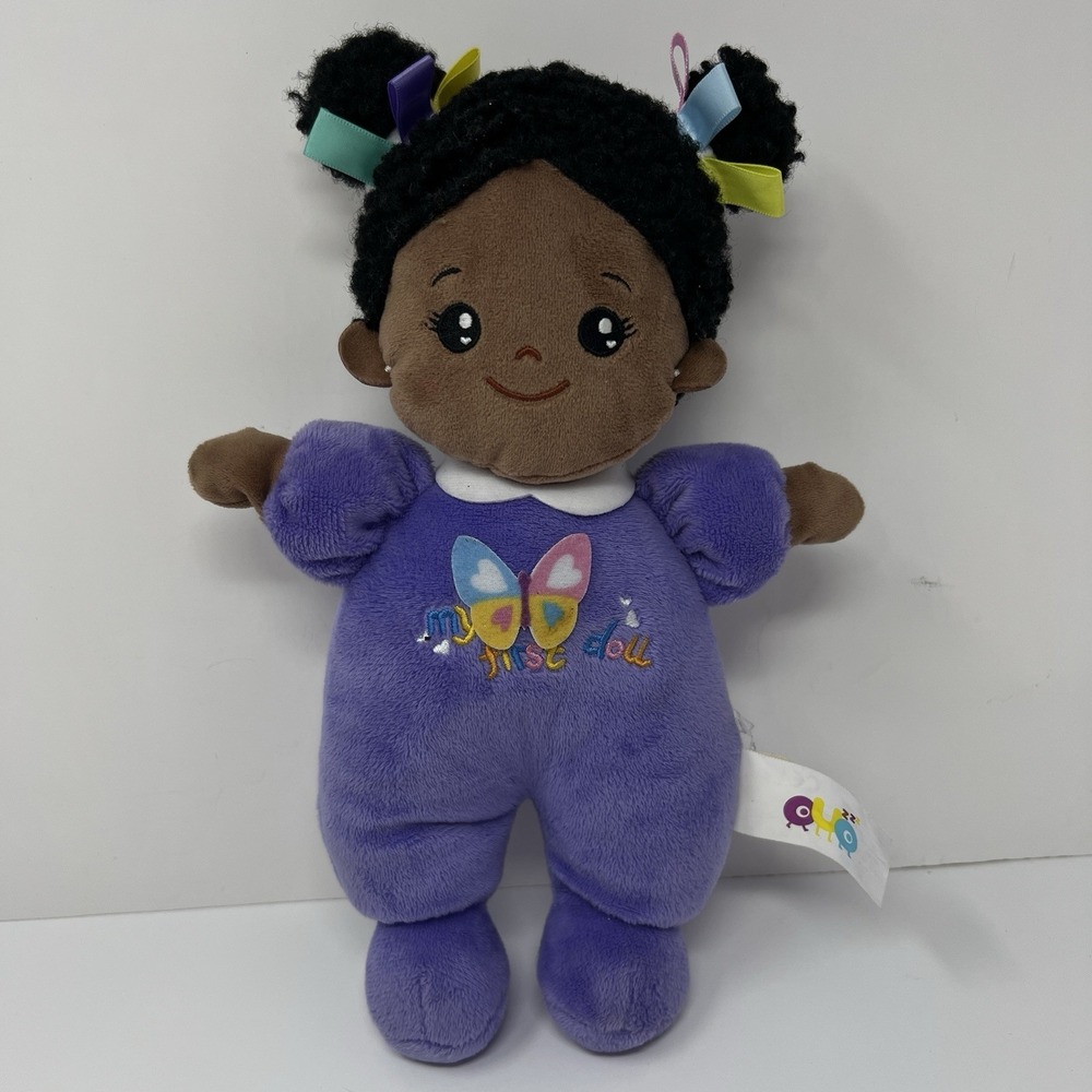 OUOzz Baby Doll African American Girl Rattle 10 Inch Soft Plush Infant Toy Gift